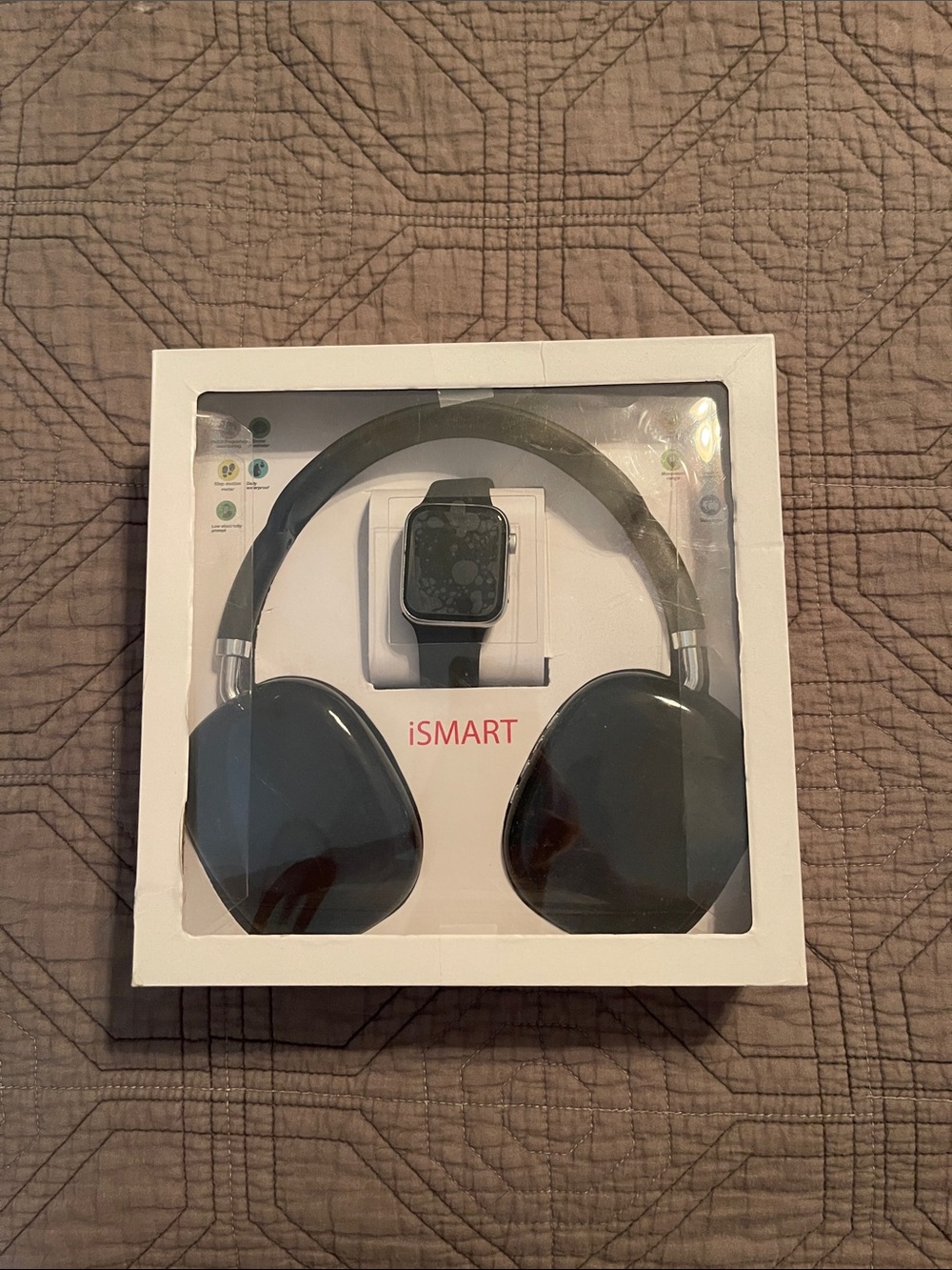 Wireless Headphones with Smart Watch - Black